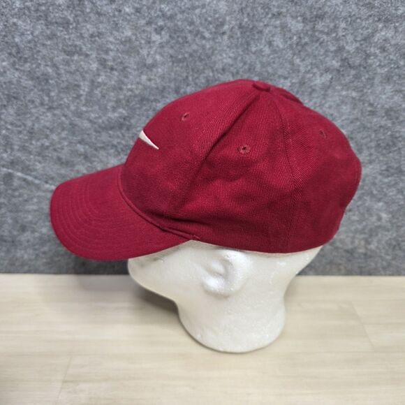 Vintage Nike Swoosh Logo Hat Swoosh Snap Back Red White Big Logo - Picture 3 of 7